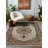 Minisisi Collection Digital Print Cotton-Polyester Beige Brown Moroccan Rug-1926227272
