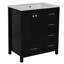 30'' Bathroom Vanity With Ceramic Sink Combo, Solid Wood Frame Bathroom Storage Cabinet, Freestanding Vanity Set With 4 Drawers& Soft Closing Doors, Bathroom Vanity-1503630172
