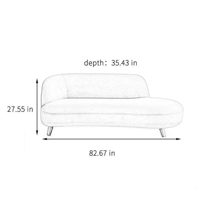 Méridienne simple au design créatif et moderne, Gris, Face à la gauche