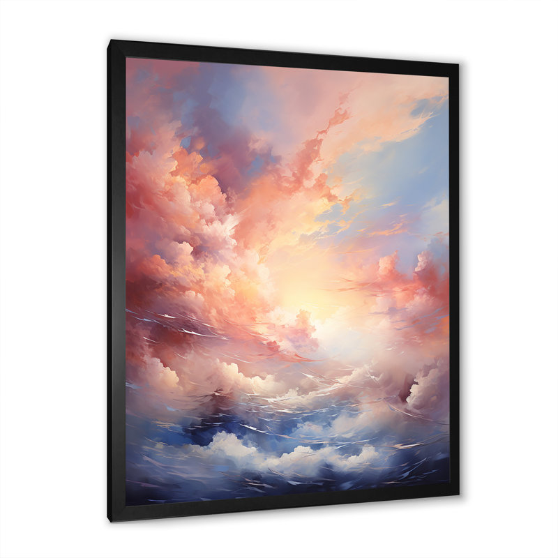 Atmosphère mystique du ciel sur toile, H 32 po x l 16 po x P 1 po, Cadre simple noir