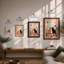 Cats and Birds Interior Eclectic - Framed Print-1097145268-1097145273