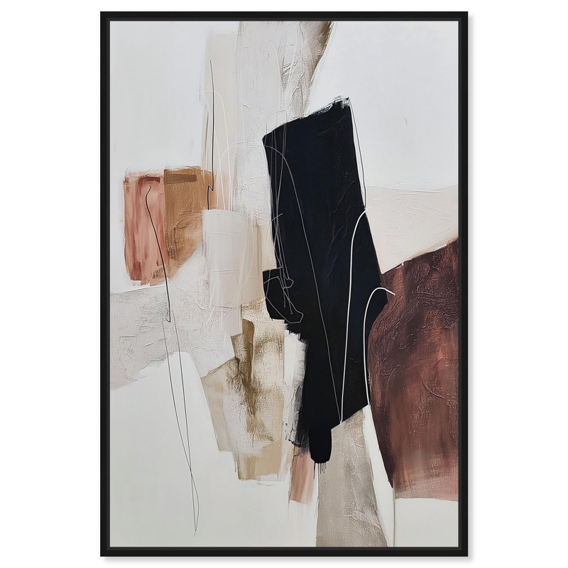 Impression sur toile «Smooth Brush III Boho Decor» par Art Remedy, Structure noire, H 15 po x l 10 po