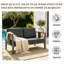 Causeuse d'extérieur en bois de teck avec coussin et accoudoirs Junco-1049511538-1049511549