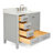 Flynt 37'' Single Bathroom Vanity with Carrara Marble Top-64627301