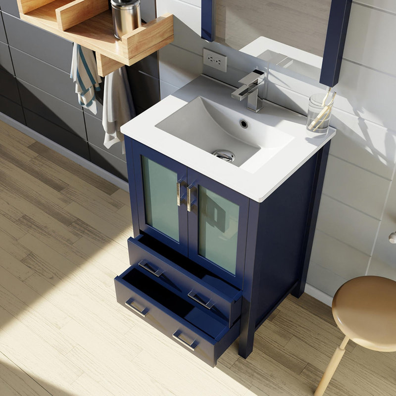 Meuble-lavabo avec comptoir en céramique