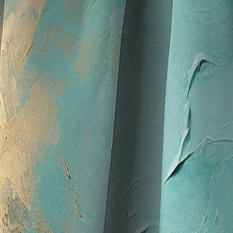 Turquoise Tranquility VI - Abstract Landscapes Curtain - Blackout Abstract Curtain - 1 Panels, 52" W x 108" L