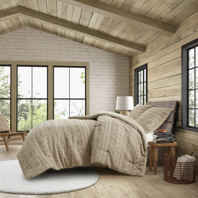 2 PCS Twin/Twin XL Chenille Oversized Comforter Set Tan
