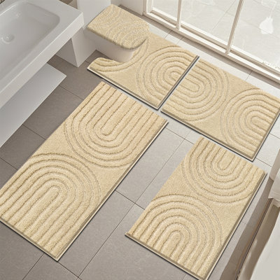 Absorbent Bath Mat Bathroom Rug (Set of 5)