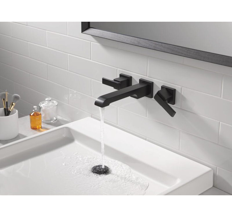 Ara Wall Mounted Bathroom Faucet, Matte Black