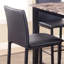 Chaises de salle à manger à hauteur de comptoir de 4 chaises en métal noir et similicuir brun foncé