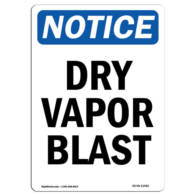 Panneau Avis Dry Dry Vapor Blast, H 24 po x l 18 po x P 0,1 po
