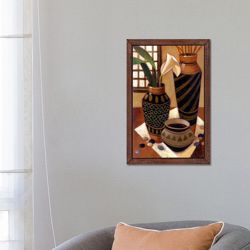 Still Life With African Bowl by Keith Mallett - Painting on Canvas, 152.5 cm H x 101.5 cm W, Brown Framed