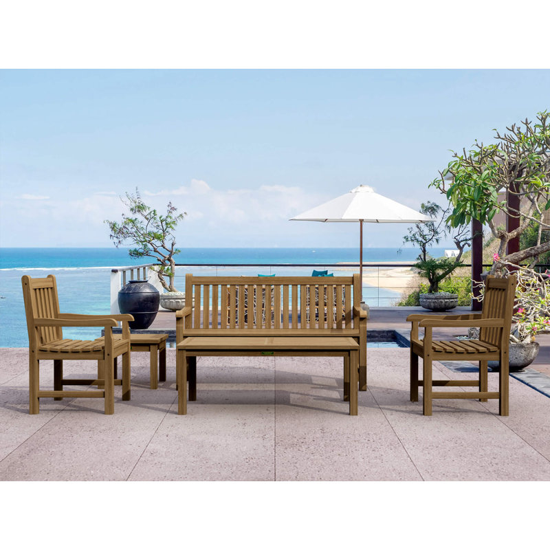 Dylana Outdoor 5 - Piece Teak Conversation Set