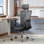  Chaise de bureau ergonomique en filet avec support lombaire réglable et accoudoirs rembourrés pour 300 lb