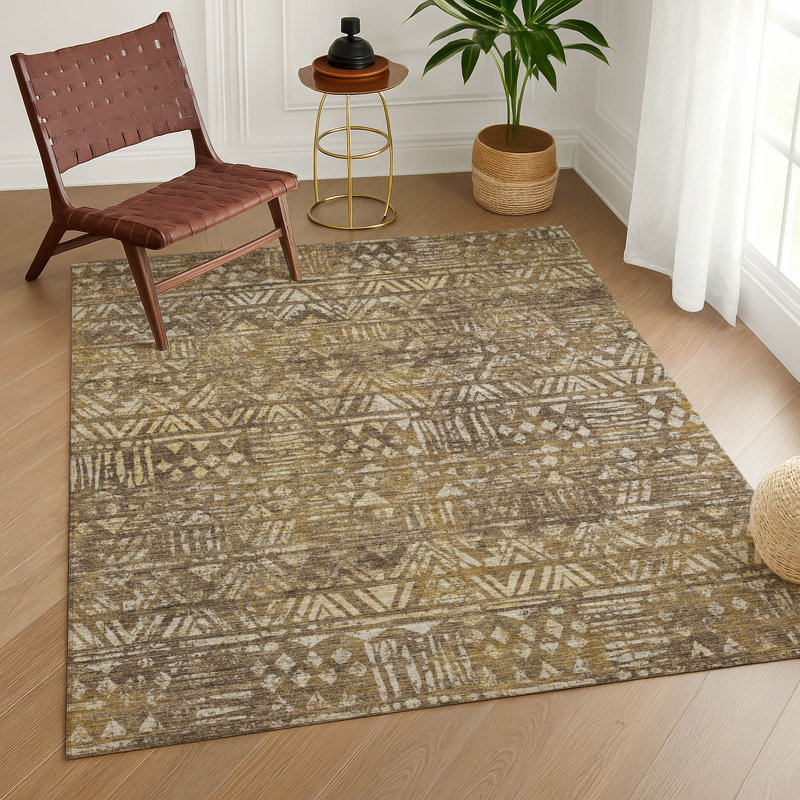 Tapis intérieur / extérieur lavable à la machine Chantille ACN2645, Chocolat, 3 pi x 5 pi