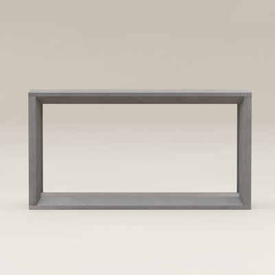 60" Rectangular Solid Wood Veneer Console Table, Wide Sofa Table,  Behind Couch Table With Ample Storage For Entryway & Living Room, Distressed Grey
