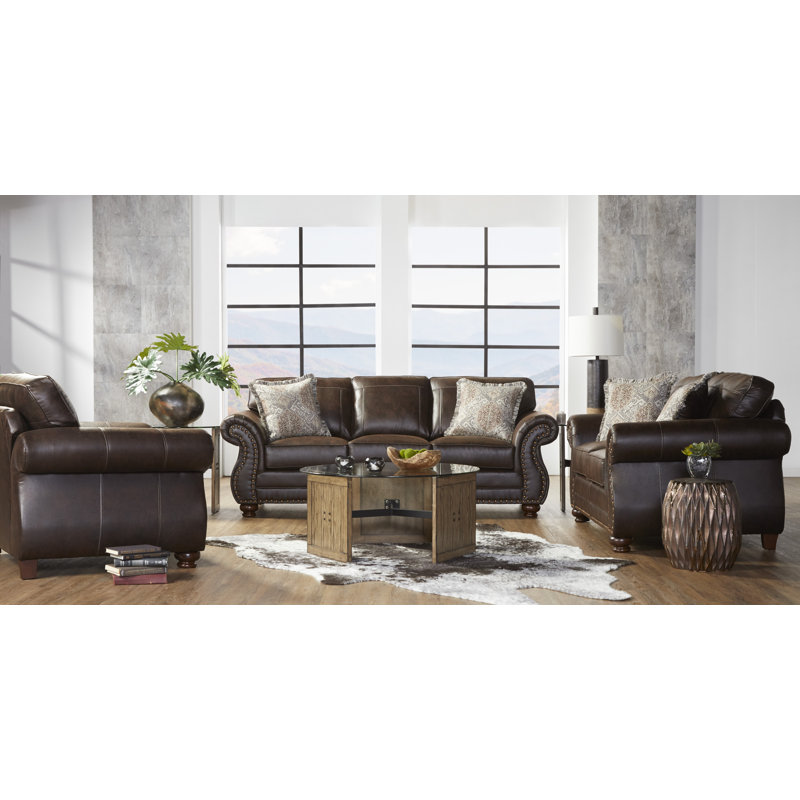Macalla 3 - Piece Living Room Set, Ridgeline Brownie