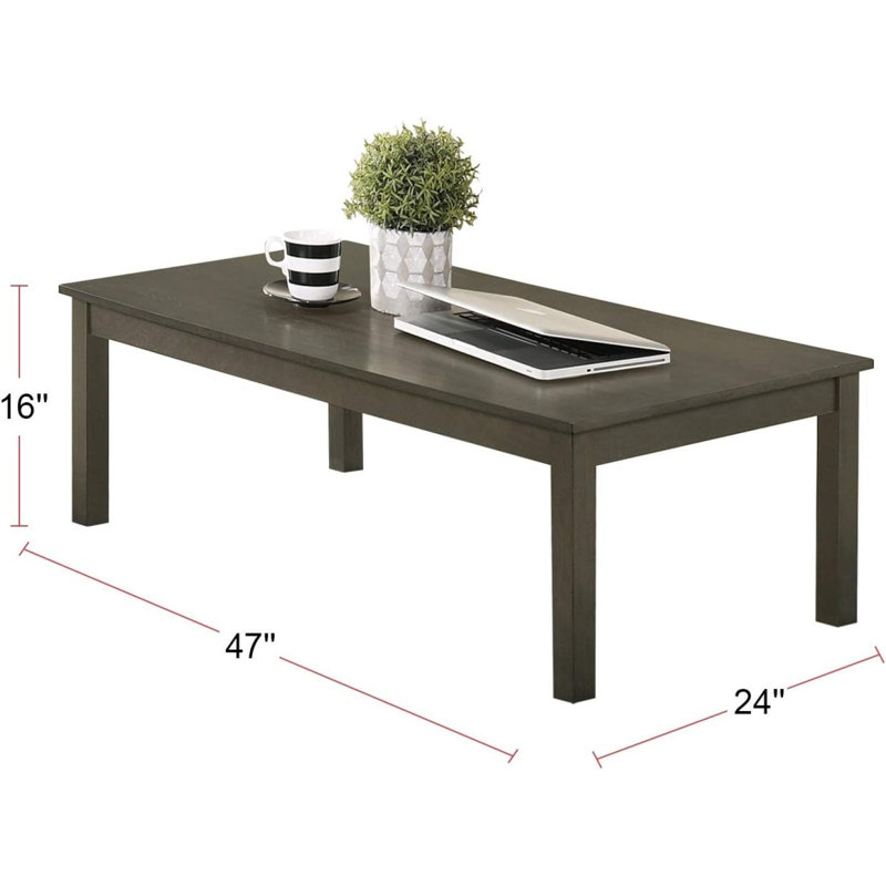 Élégant ensemble de tables basses 3 pièces et 1 table basse et 2 tables de bout gris foncé, Gris foncé