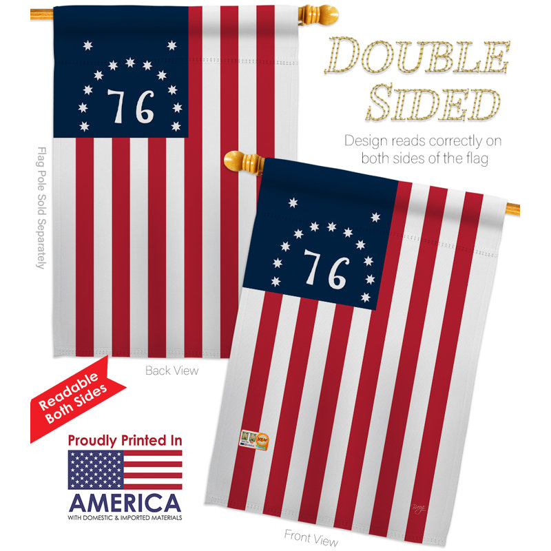 Double Sided 40'' H x 28'' W Polyester Flag Set