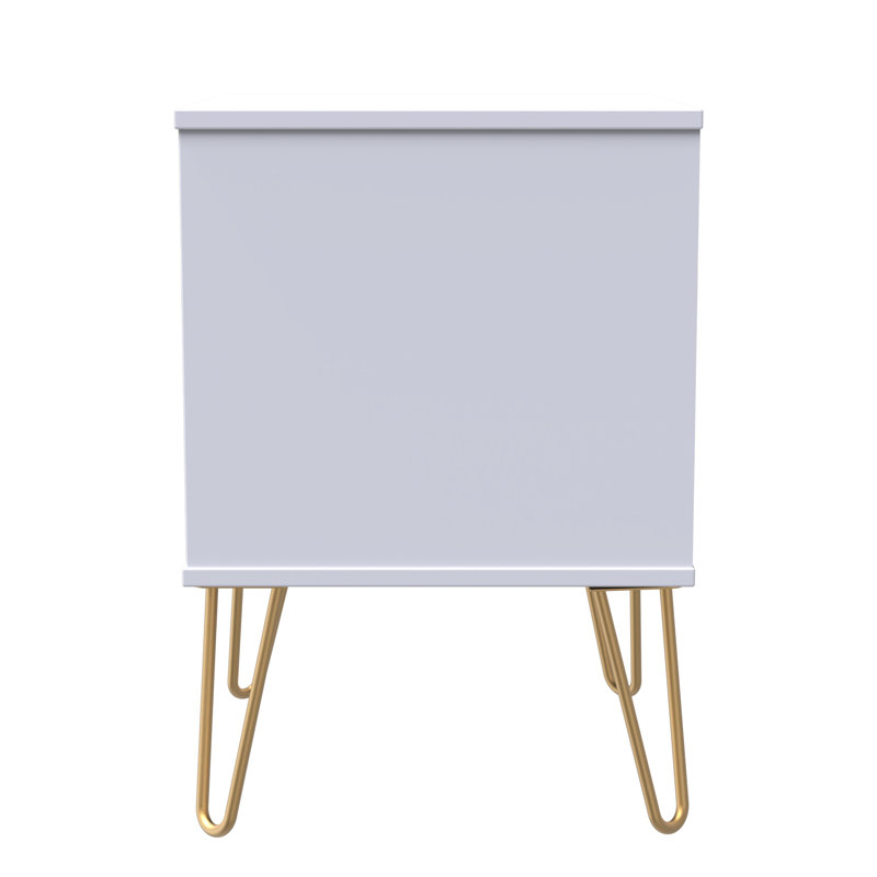Beranda 45cm W Manufactured Wood Bedside Table, Indigo Matt/White