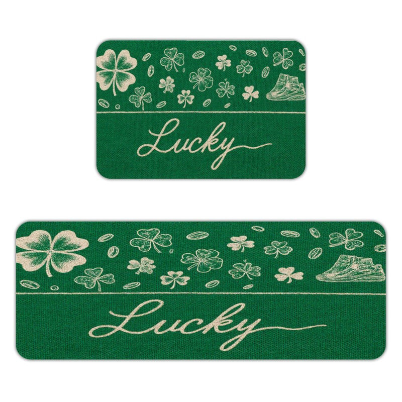 Tapis de cuisine antidérapant 2 pièces Lucky Clover