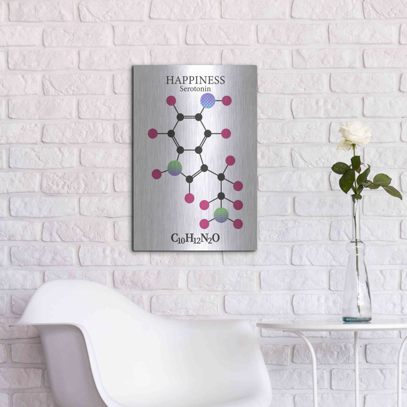«Serotonin Molecule», art mural en métal, H 24 po x l 16 po