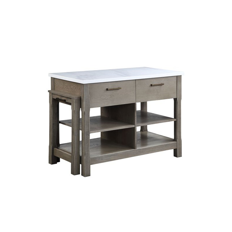 Îlot de cuisine avec table coulissante Feivel