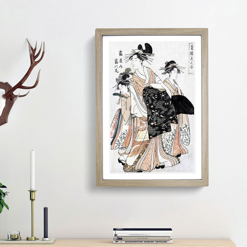 Tsuruya Uchi Tsurunou by Chokosai Eishoo - Framed Print, 65cm H x 48cm W x 2cm D, Oak Framed