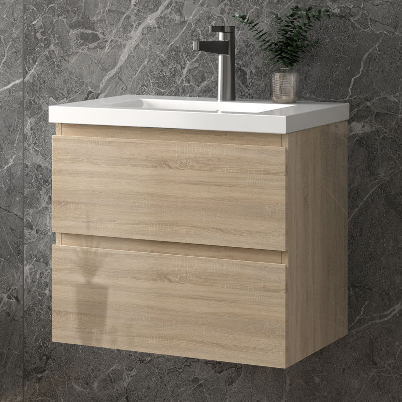 600mm Single Bathroom Vanity with Integrated Ceramic Basin