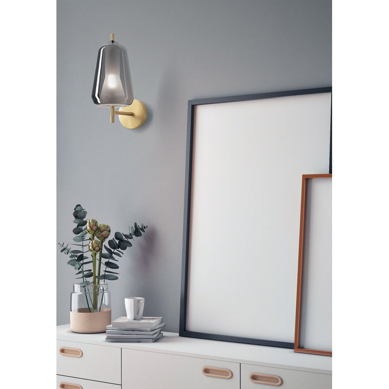 Colusa Armed Sconce, Smoked Borosilicate