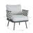Steel Club Chair Set of 2, Gray-206617271-206617270