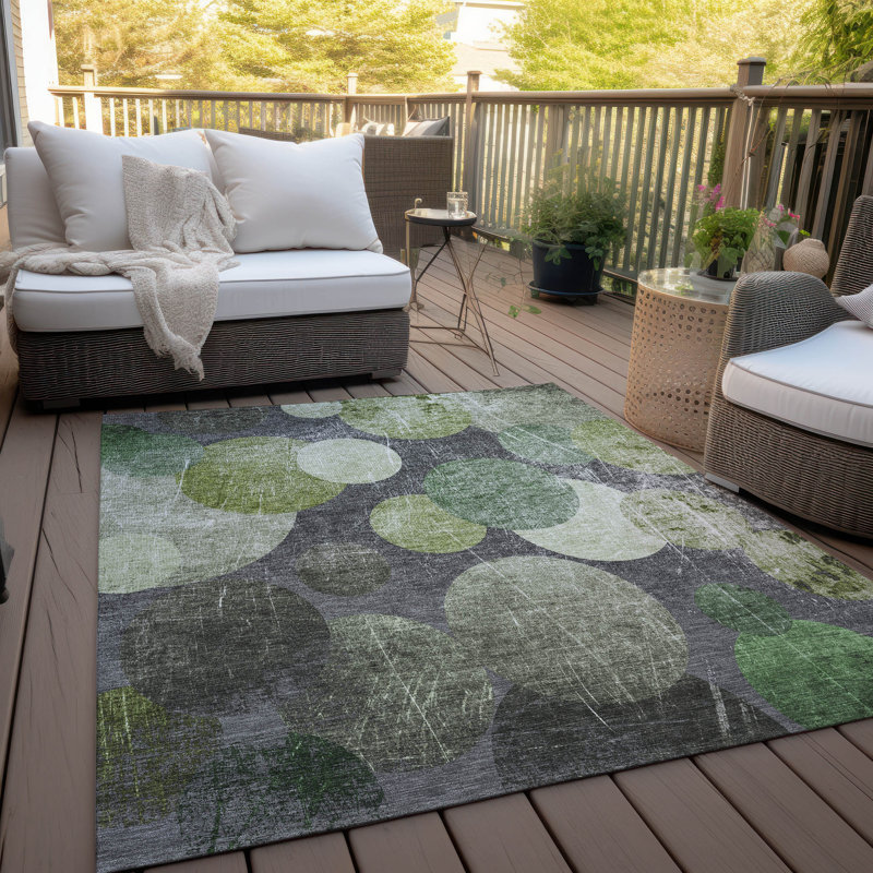 Lipan Abstract Indoor / Outdoor Rug, Rectangle 10' x 14'