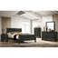 Lit double en bois massif, design, gris pour chambre à coucher, gris, marchandise