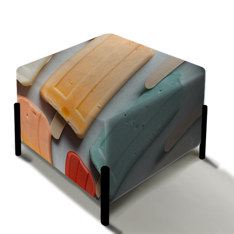 Poupart Popsicle Parade - Repose-pieds carré abstrait