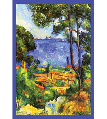 «A View Through the Trees» par Paul Cezanne, reproduction d'art