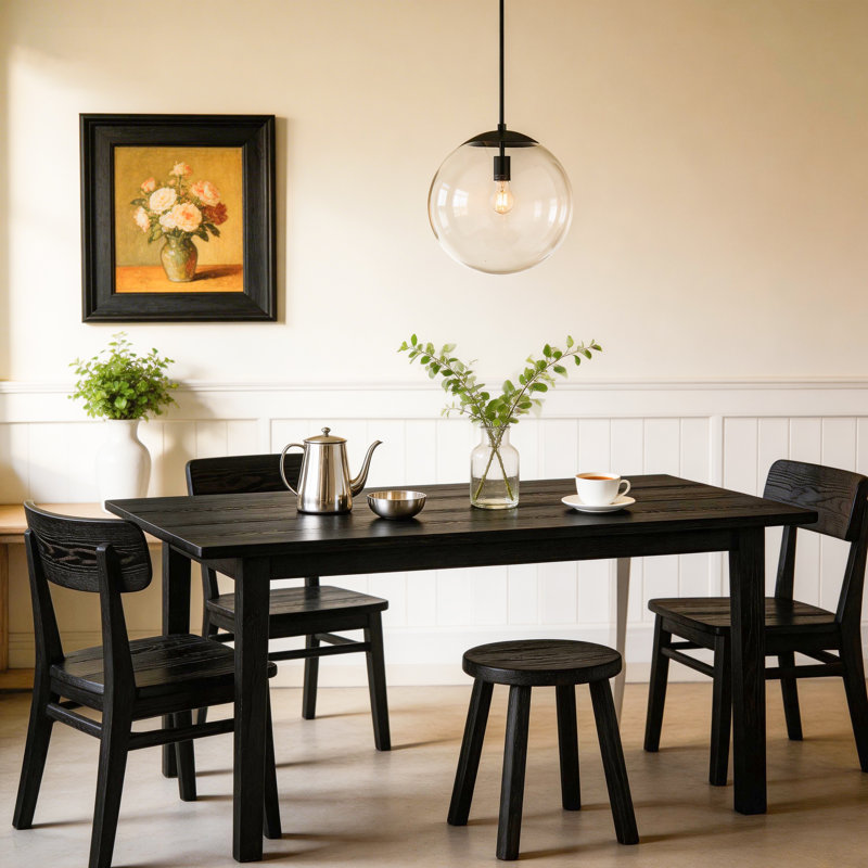 1 - Light Single Globe Schoolhouse Pendant Kitchen Island Pendant with 13.78" Glass Shade, Clear, Matte Black