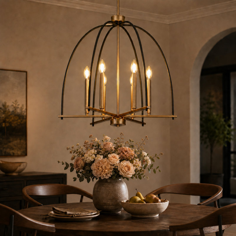 Aldrena 6-Light Lantern Candle-Style Chandelier