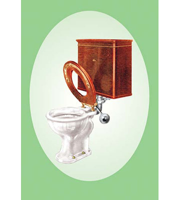 " Toilet With Wooden Back "