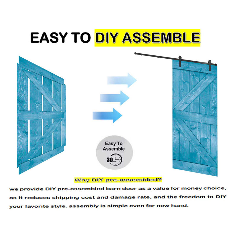 84'' Solid Wood with Installation Hardware Kit, 26" x 84", Ocean Blue