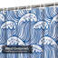 Rideau de douche imperméable à rayures japonaises à motif de vagues bleues avec 12 crochets-329796715