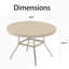 Table de salle à manger extérieure toutes saisons pour 4 à 6 personnes, en métal coloré avec terrasse de trou de parasol réglable, jardin, bord de piscine. Fabrication de qualité, pieds courbés, finition polie à la main et processus d'assemblage simple