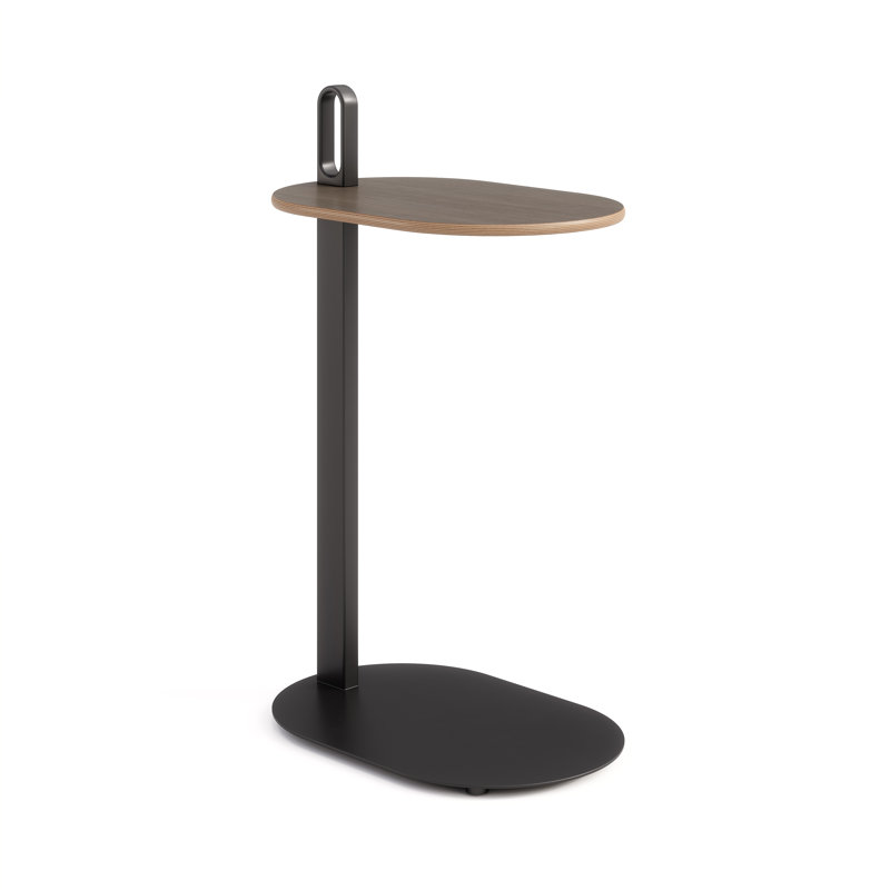 Table pour ordinateur portable Alden, Châtaignier foncé, Noir de jais