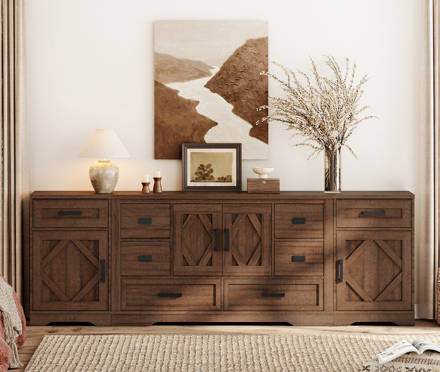 Winston Porter Glenford Dresser For Bedroom With 6 Drawers And 2 ...
