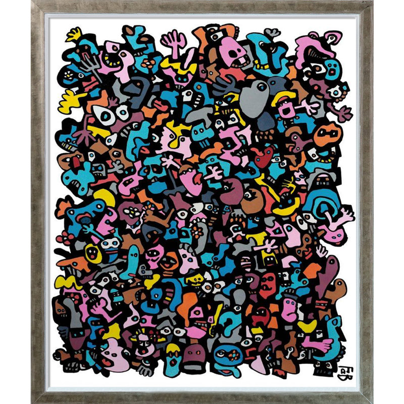 «Samkoma» par Provost Fabien, reproduction d'art sur toile, H 22,4 po x l 26,4 po x P 2 po, Cadre silhouette champagne
