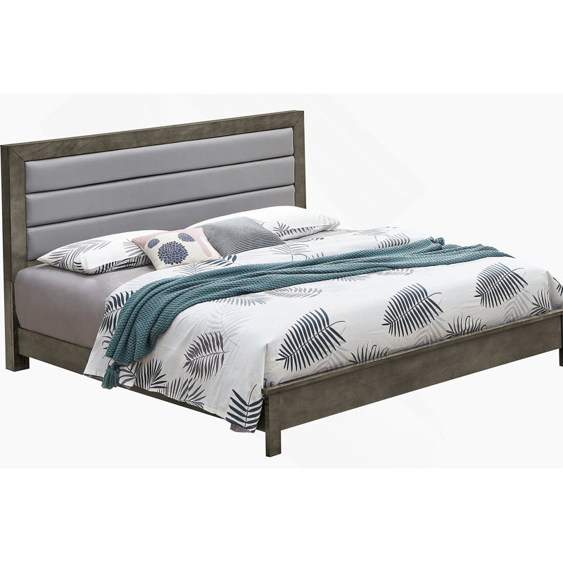 Stylish Gray Queen Bed With Robust Design, Queen