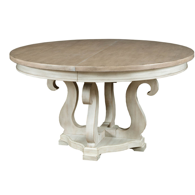 Oakman Extendable Pedestal Dining Set, Sun Washed