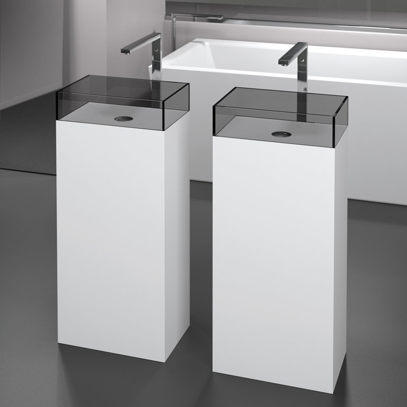 Lavabo de salle de bain 35 po, Blanc