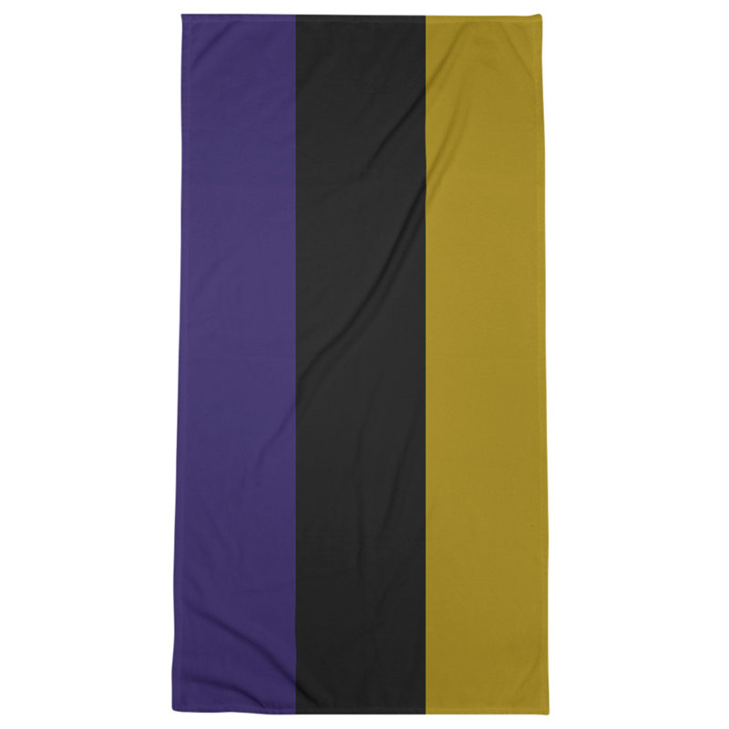 Bath Towel, Purple/Black/Gold