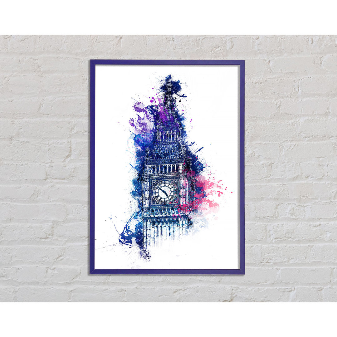 Aquarell Big Ben 4 Gerahmter Druck