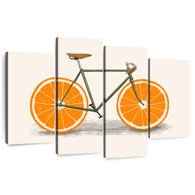 Mehar Zest Orange Wheels, 32" H x 52" W
